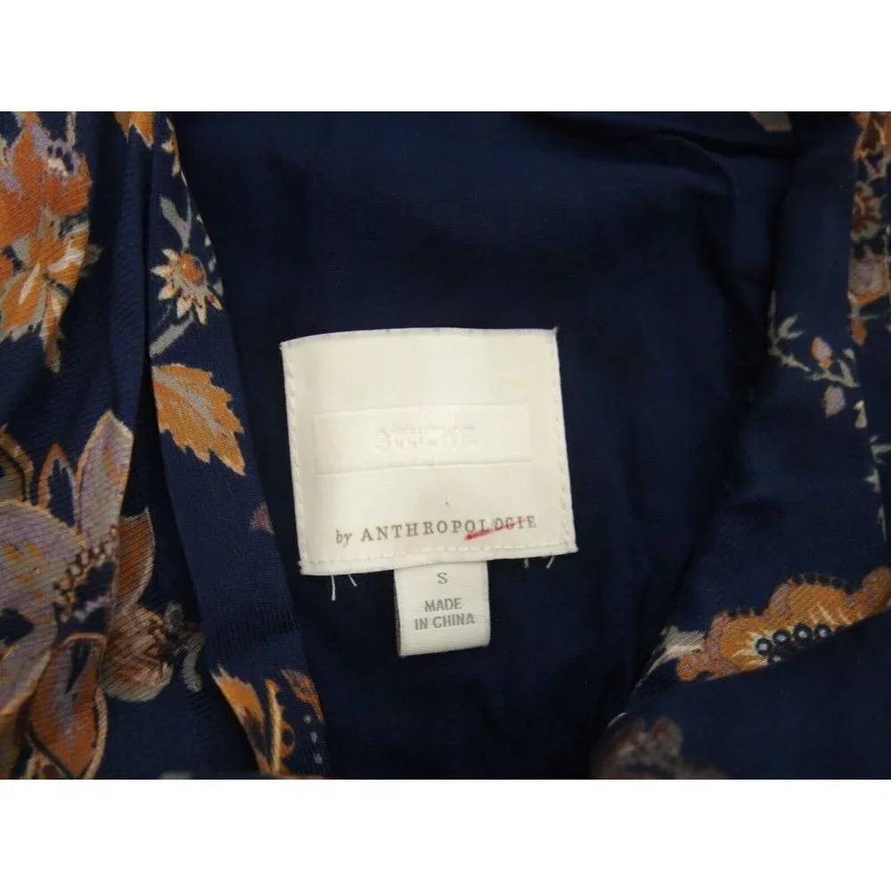 ett:twa Anthropologie Womens Paisley Jumpsuit S Navy Blue Floral Wide Leg - Picture 10 of 11